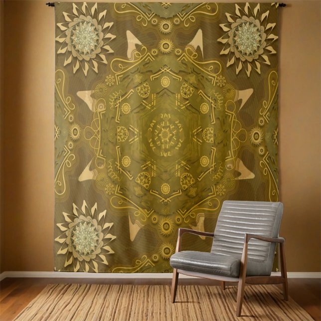 Modern Hexa Golden Ursidae Wandteppich (Von Creator hochgeladen)