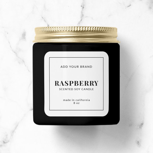 Modern hinzufügen Sie Ihr Markenzeichen Black Bord Quadratischer Aufkleber (Von Creator hochgeladen)