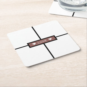 Modern hinzufügen Sie Ihre Foto Collage Dusty Red Rechteckiger Pappuntersetzer