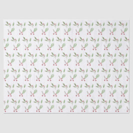 Modern Holiday Christmas Greenery Botanical Berry Seidenpapier