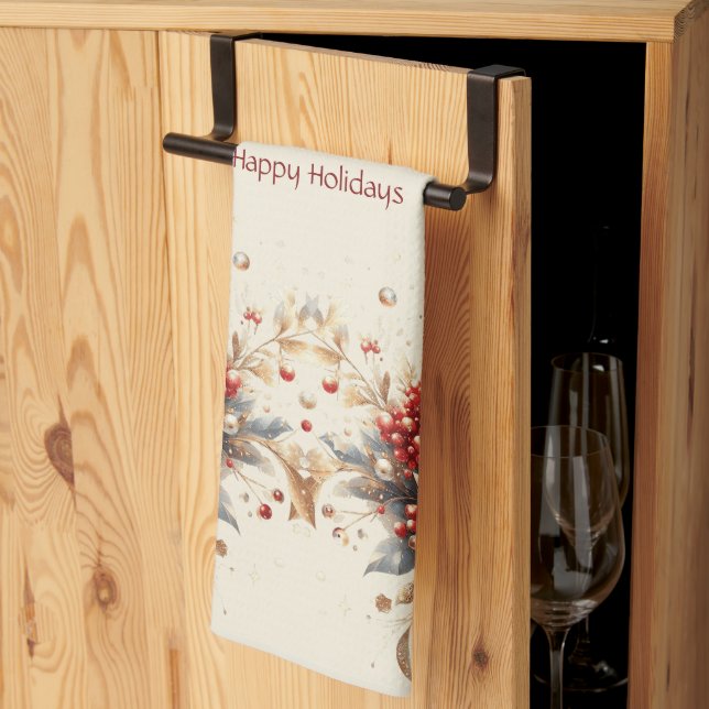 Modern Holiday Flowers Kitchen Towel Geschirrtuch (Drittel gefaltet)