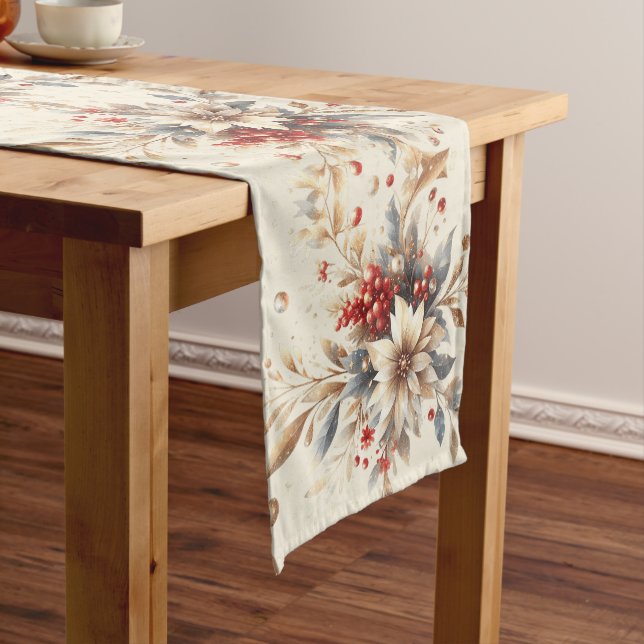 Modern Holiday Flowers Table Runner Mittelgroßer Tischläufer (Beispiel)