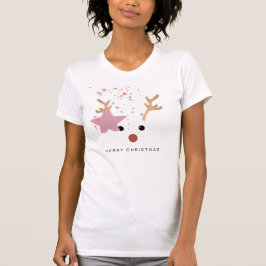 Modern Holiday Whimsical Rentier Christmas T-Shir T-Shirt