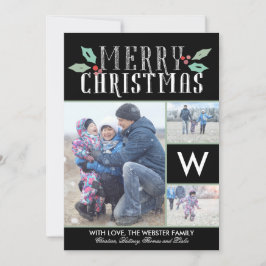 Modern Hollies Monogram 3 Foto Weihnachten