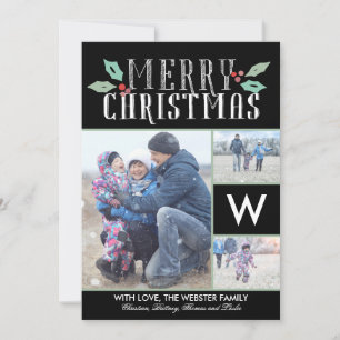 Modern Hollies Monogram 3 Foto Weihnachten