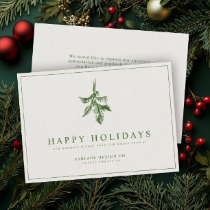 Modern Holly Berry Elegantes grünes Geschäft Feiertagskarte
