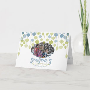 Modern Holly Jolly FOTO Holiday Baubles Karte