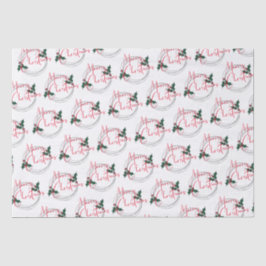 Modern Holly Wreath frohe Weihnachten Seidenpapier