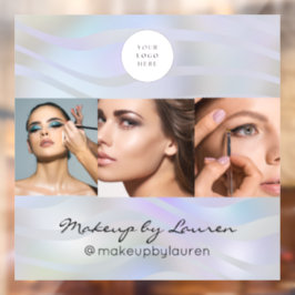 Modern Holografisches Schwarzes Schrift-Logo Foto Fensteraufkleber