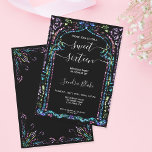 Modern Holograph Ornament Indian Sweet 16 Einladung<br><div class="desc">Mit dieser niedlichen,  mädchenhaften,  modernen Ornament-Einladung können Sie sich auf Ihre 16-köpfige Geburtstagsfeier für Ihr glänzendes Mädchen ein wenig Glamour gönnen</div>