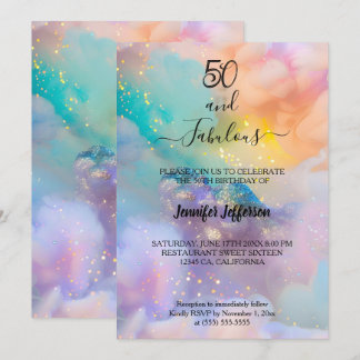 Modern holographic Birthday Invitation Einladung