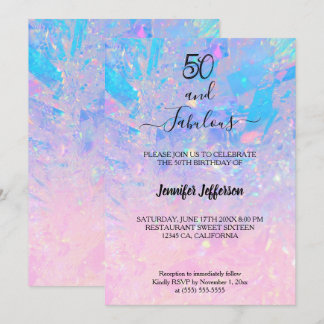Modern holographic Birthday Invitation Einladung