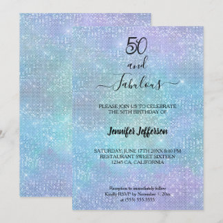 Modern holographic Birthday Invitation Einladung