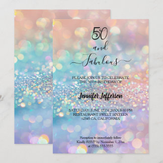 Modern holographic Birthday Invitation Einladung