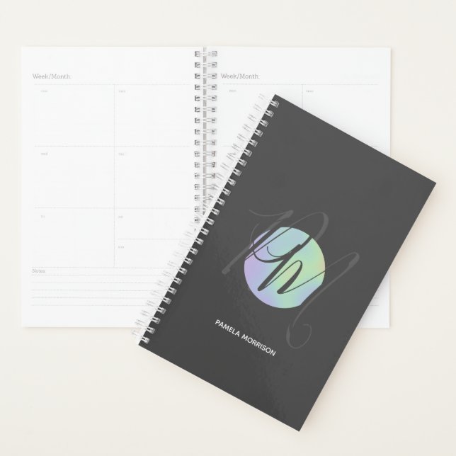 Modern Holographic Circle Monogram - Planner Planer (Anzeige)