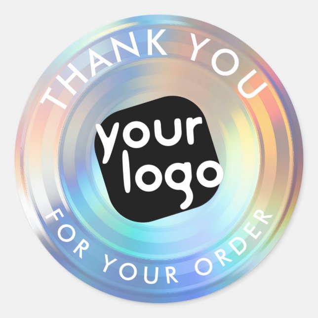 Modern Holographic Vielen Dank für Ihre Bestellung Runder Aufkleber (Vorderseite)