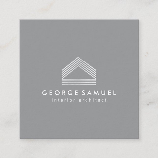 Modern Home Design Custom Abstract Logo  Quadratische Visitenkarte (Vorderseite)