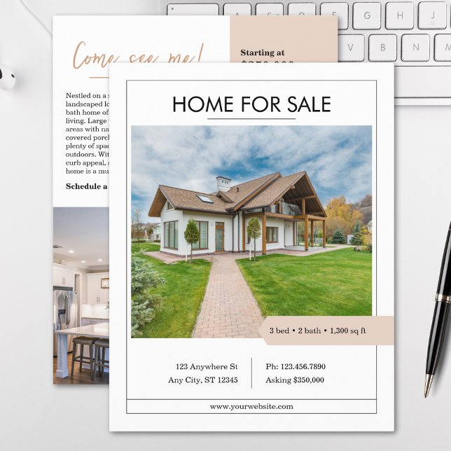 Modern Home for Sale Two-Sided Real Estate Flyer (Von Creator hochgeladen)