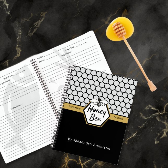 Modern Honey Bee Apiary Honeycomb Black Yellow Notizbuch (Modern Honey Bee Apiary Honeycomb Black Yellow Notebook)