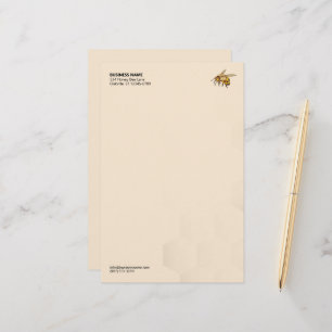 Modern Honey Bee Logo Honeycomb Wasserzeichen Briefpapier