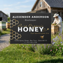 Modern Honey Bees Gold Honeycomb Black