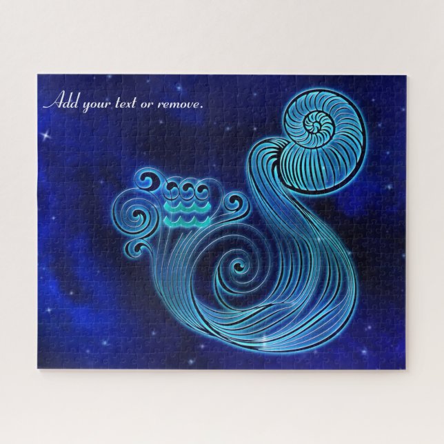 Modern horoscope astrology Aquarius zodiac sign Puzzle (Horizontal)