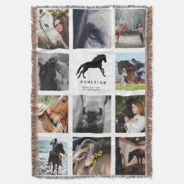 Modern Horse Foto Collage Reittiere Keepake Decke