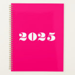 Modern hot pink bold typography custom year  planer<br><div class="desc">Minimalist hot pink,  fuchsia,  magenta and white modern bold typography numbers custom year Planner.
Custom white text,  numbers,  hot pink solid plain background.
You can personalized it with your initials,  monogram,  year,  etc or just delete the text,  and leave the solid plain hot pink color.</div>