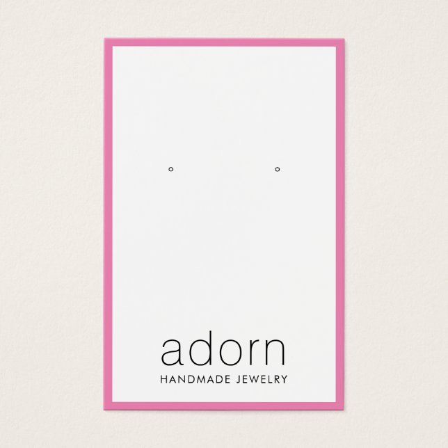 Modern Hot-Pink-Border-Earring-Display-Karte (Vorderseite)