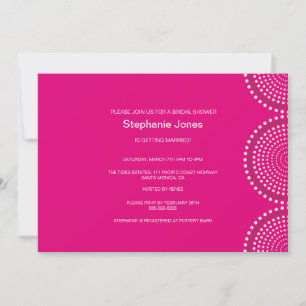 Modern Hot Pink Circles Bridal Dusche Einladung