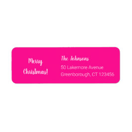 Modern Hot Pink Frohe Weihnachts-Rücksendeadresse