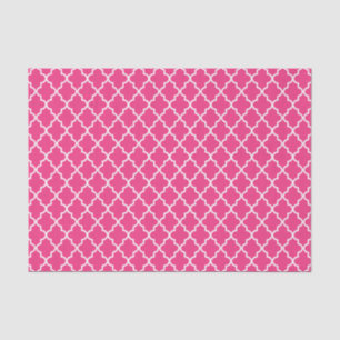 Modern Hot Pink marokkanischer Quatrefolie Seidenpapier
