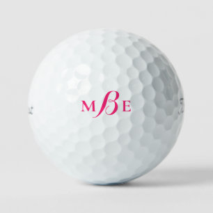 Modern Hot Pink Monogram Titleist Pro VI Golfball