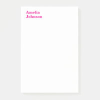 Modern Hot Pink Name Minimalistisch Beruflich