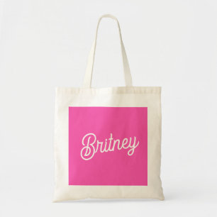 Modern Hot Pink Personalisiertes Monogramm und Nam Tragetasche