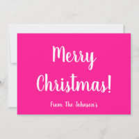 Modern Hot Pink Weihnachtskarte der Familie