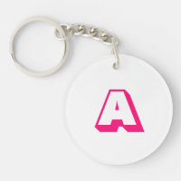 Modern hot pink weiß, kundenspezifisch monogramm