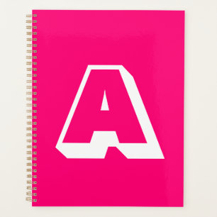 Modern Hot roink, kundenspezifischer Monogramm-Anf Planer