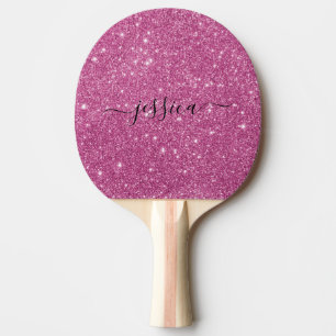 Modern Hot-Rosa-Glitzer Tischtennis Schläger
