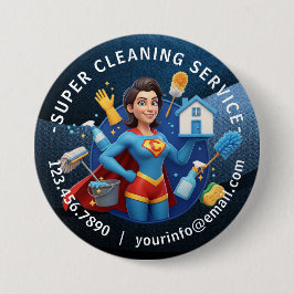 Modern House Cleaning Maid Service Housekeeping Button