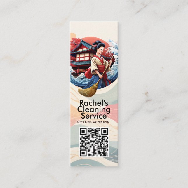 Modern House Cleaning Maid Service Housekeeping Mini Visitenkarte (Vorderseite)