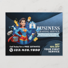 Modern House Cleaning Maid Service Housekeeping Postkarte