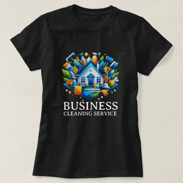 Modern House Cleaning Maid Service Housekeeping T-Shirt (Design vorne)