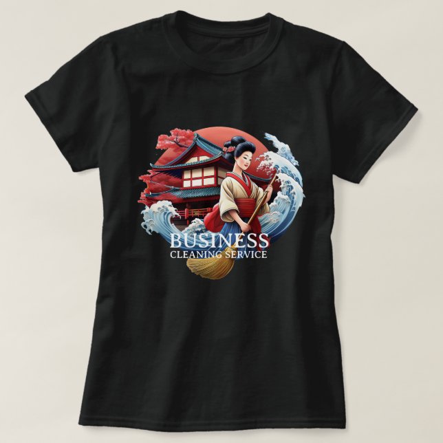 Modern House Cleaning Maid Service Housekeeping T-Shirt (Design vorne)