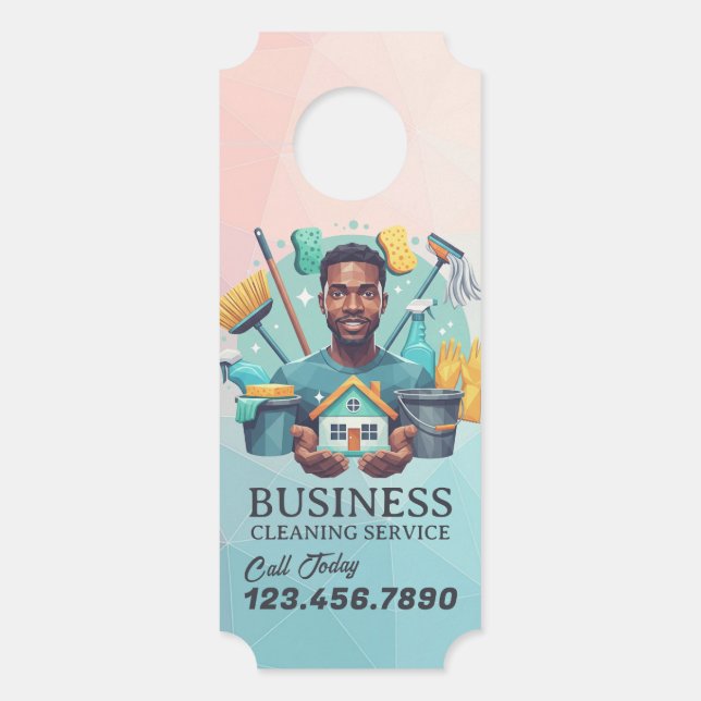 Modern House Cleaning Maid Service Housekeeping Türanhänger (Vorderseite)