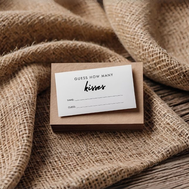 Modern How many Kisses Brautparty Game Card Visitenkarte (Von Creator hochgeladen)