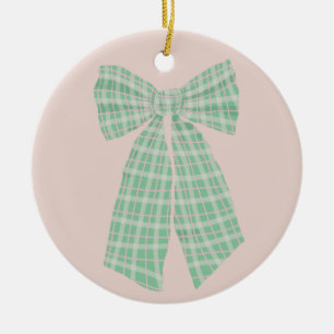 Modern Hübsch Blush Gingham Romantischer Coquette  Keramik Ornament