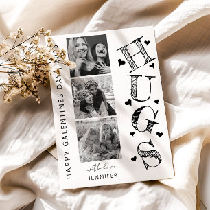 Modern Hugs 3 Foto Galentines Day Karte