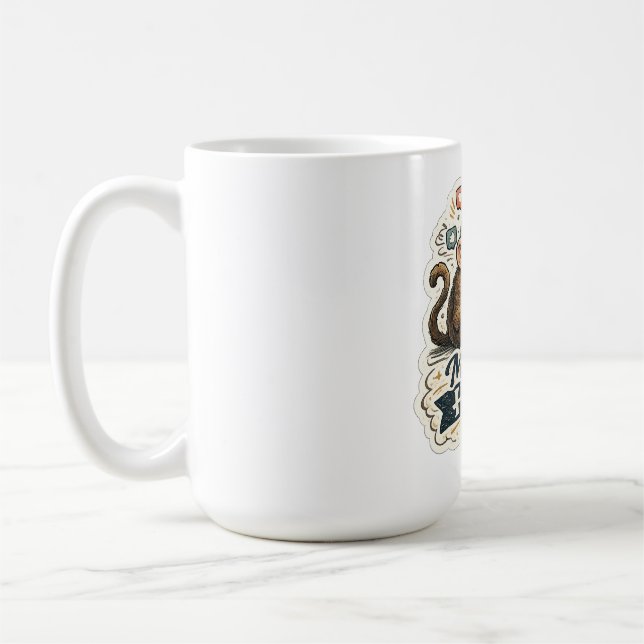 Modern Human Monkey T-Shirt | Lustiger Affe Evolut Kaffeetasse (Links)