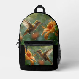 Modern Hummingbird Garden Bedruckter Rucksack